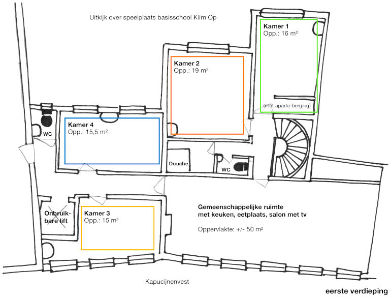 Grondplan 1ste verdieping